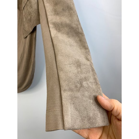 BCBG Maxazria Norton Crop Jacket Faux Suede Small Khaki Stretch $198 6756 NWT - Picture 14 of 14